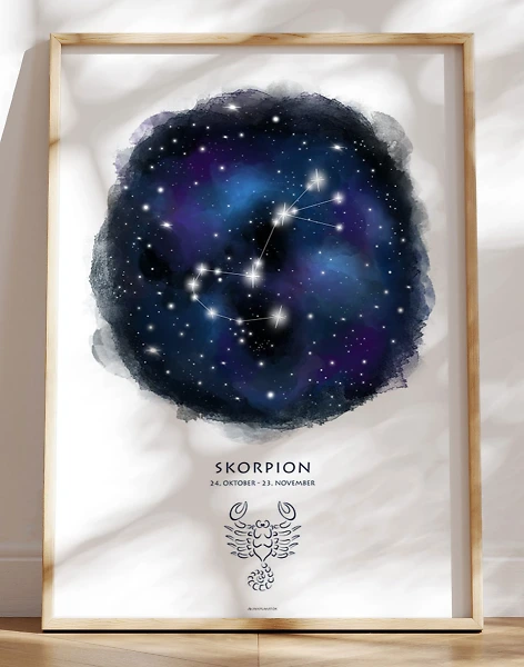 Plakat med stjernebillede skorpionen